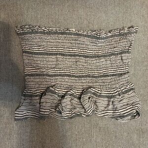 American Eagle Outfitters Striped Smocked Crop Top